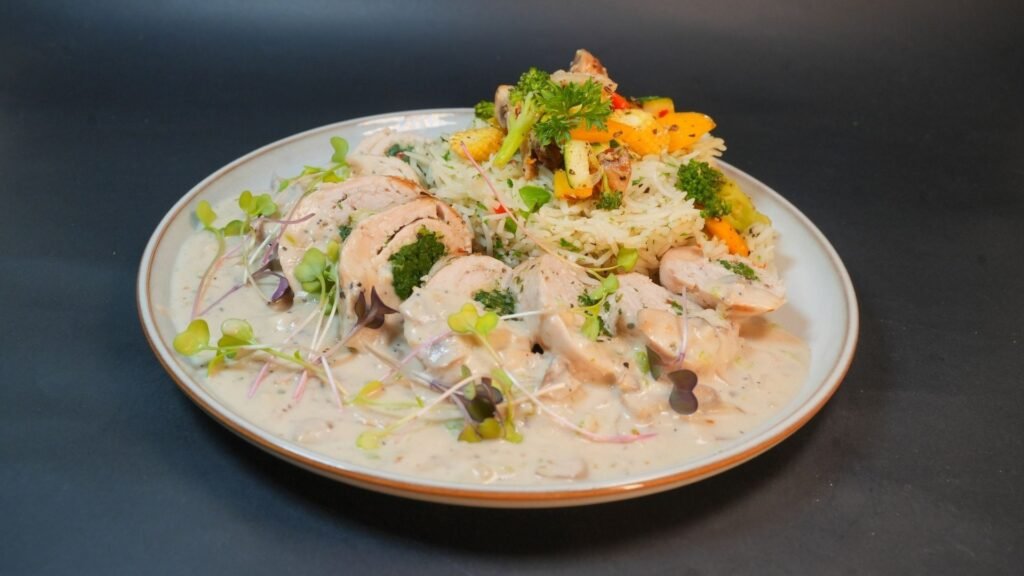Chicken Roulade in Mushroom Sauce